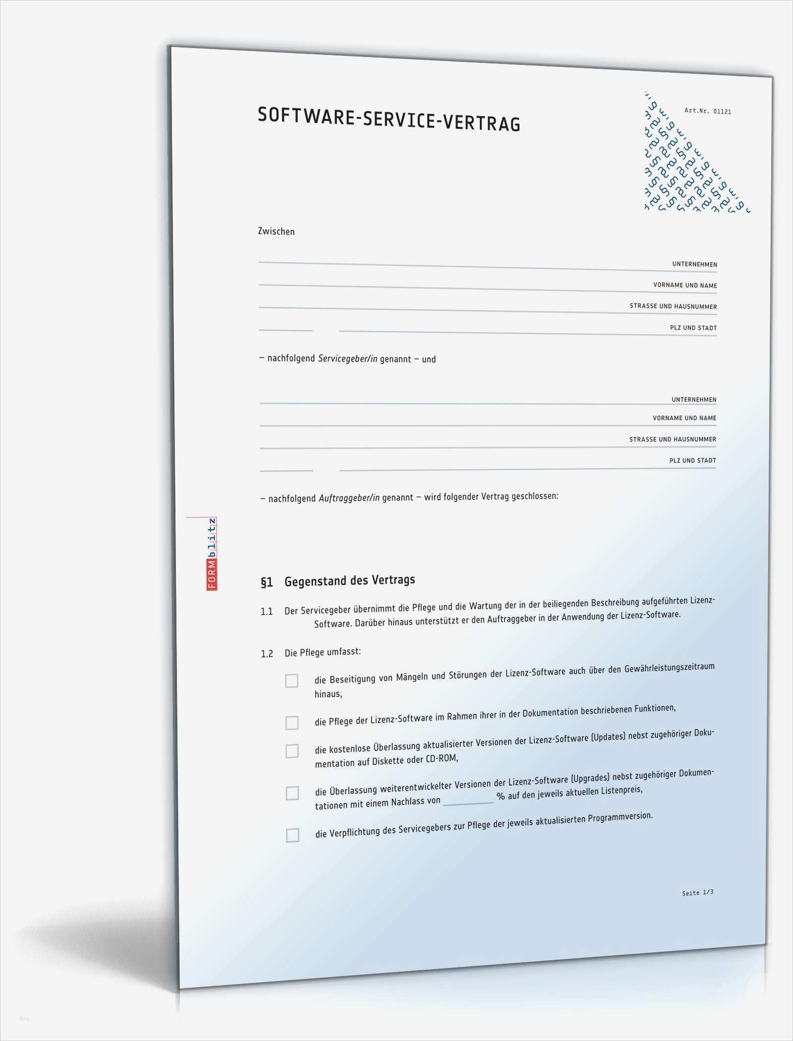 Wg Vertrag Untereinander Vorlage Bewundernswert software Service Vertrag