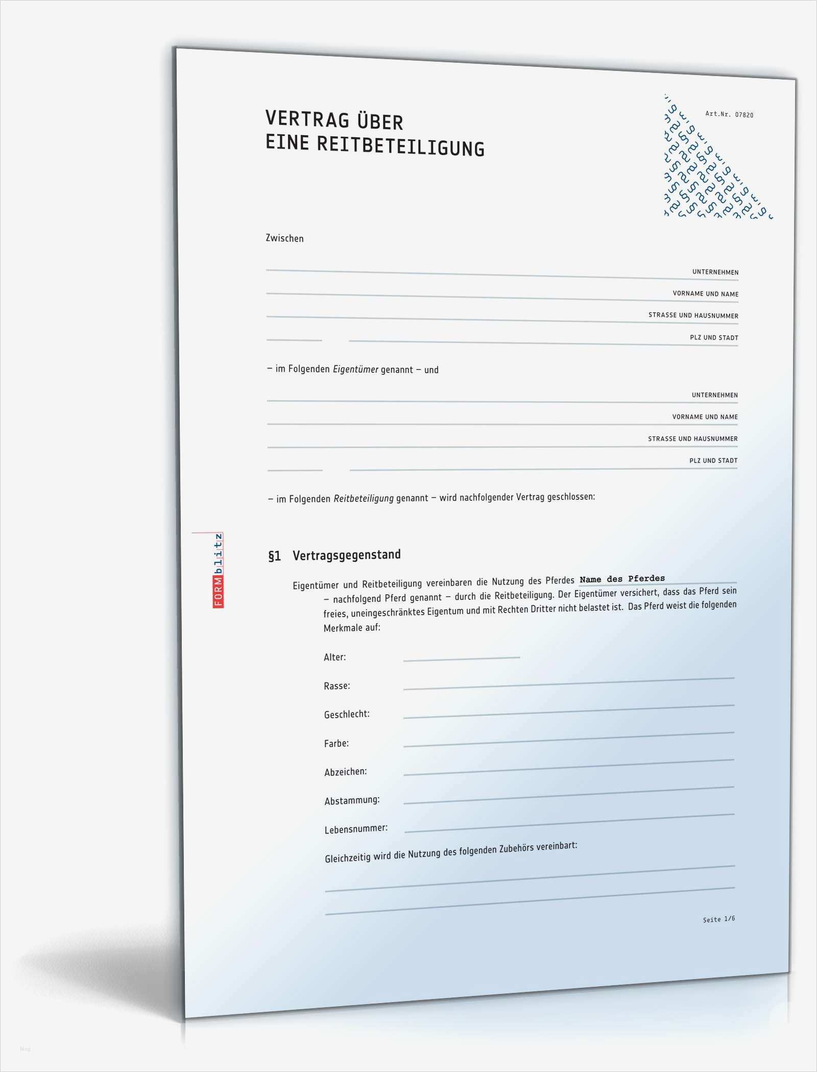 Wg Vertrag Untereinander Vorlage Schönste Vertrag Reitbeteiligung