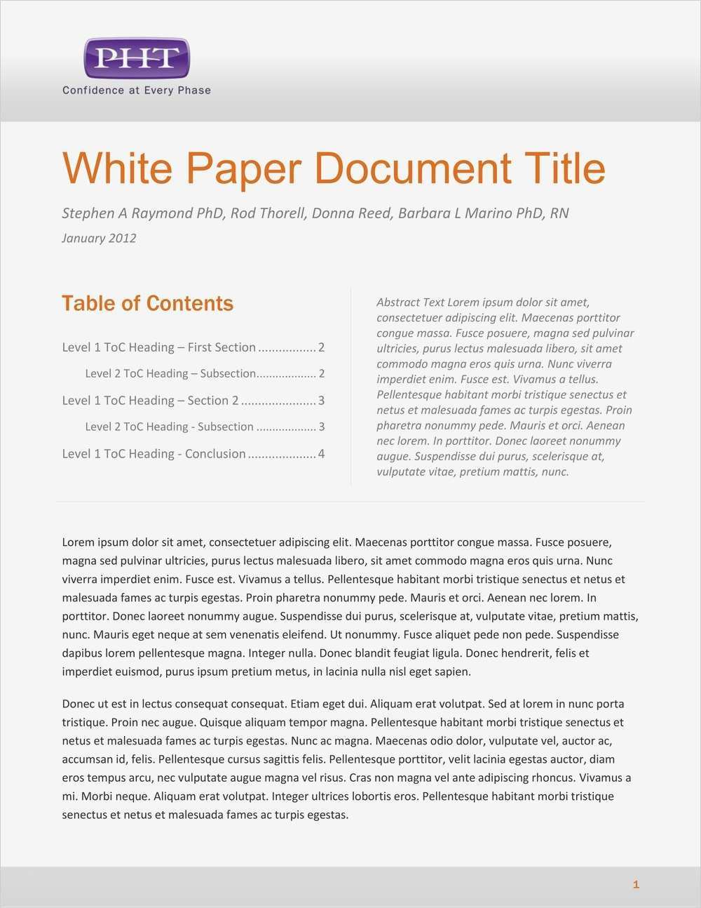 White Paper Vorlage Angenehm White Paper Template