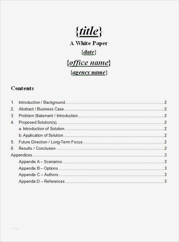 White Paper Vorlage Einzigartig Ungewöhnlich White Paper überblick Vorlage Ideen