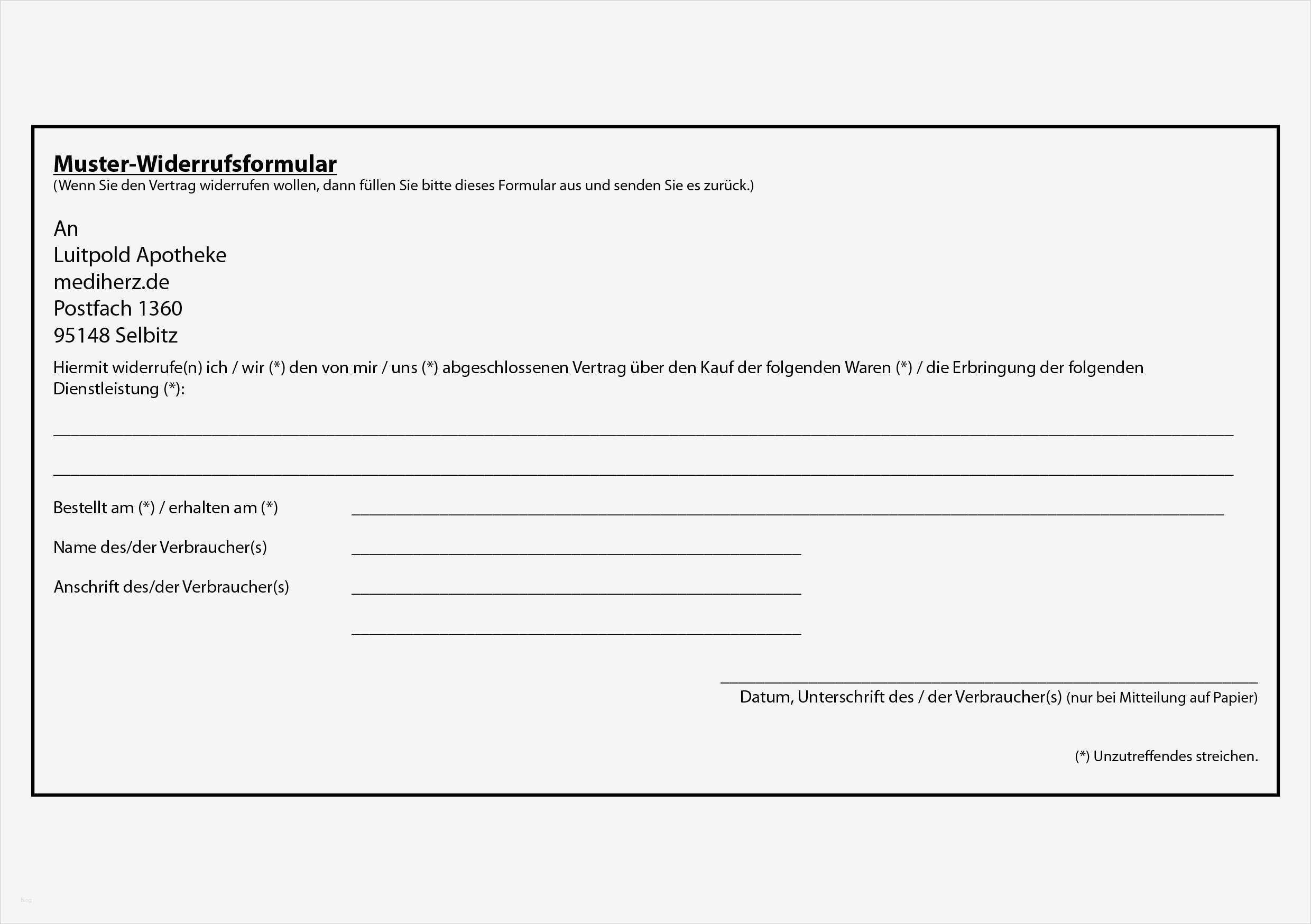 Widerrufsrecht bei einem line Vertrag
