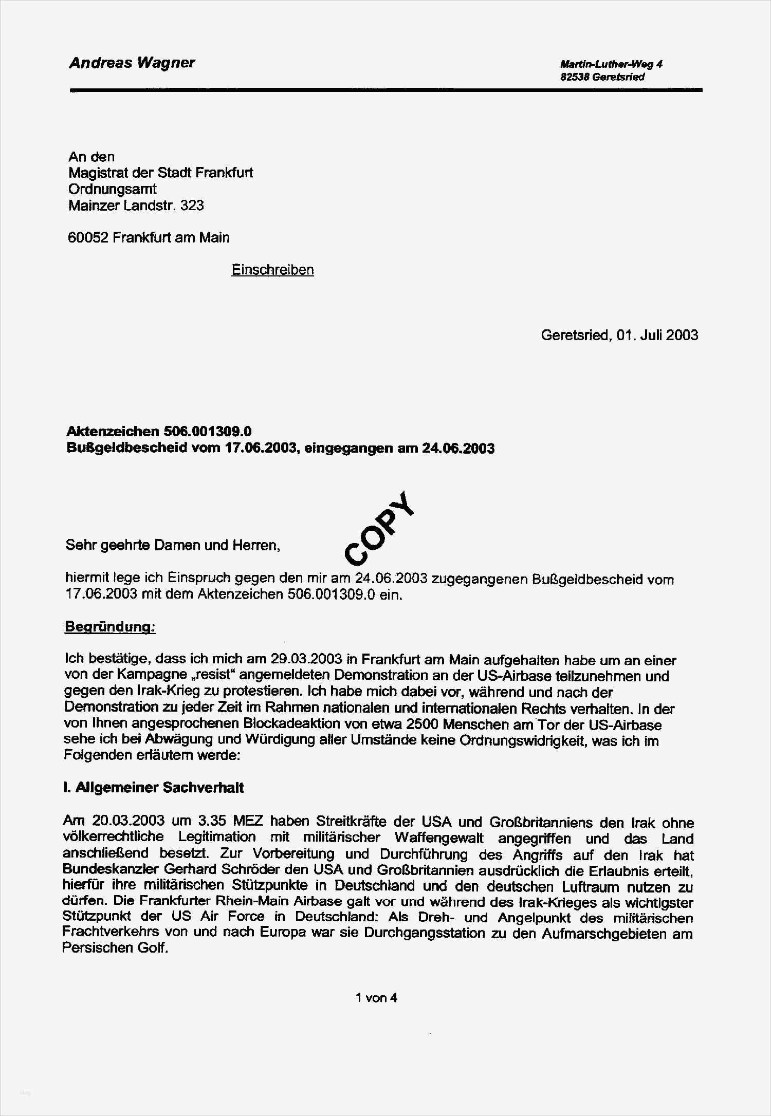 Widerspruch Gegen Bußgeldbescheid Vorlage Schönste Seite 1 Widerspruch Gegen Bußgeldbescheid andreas Wagner