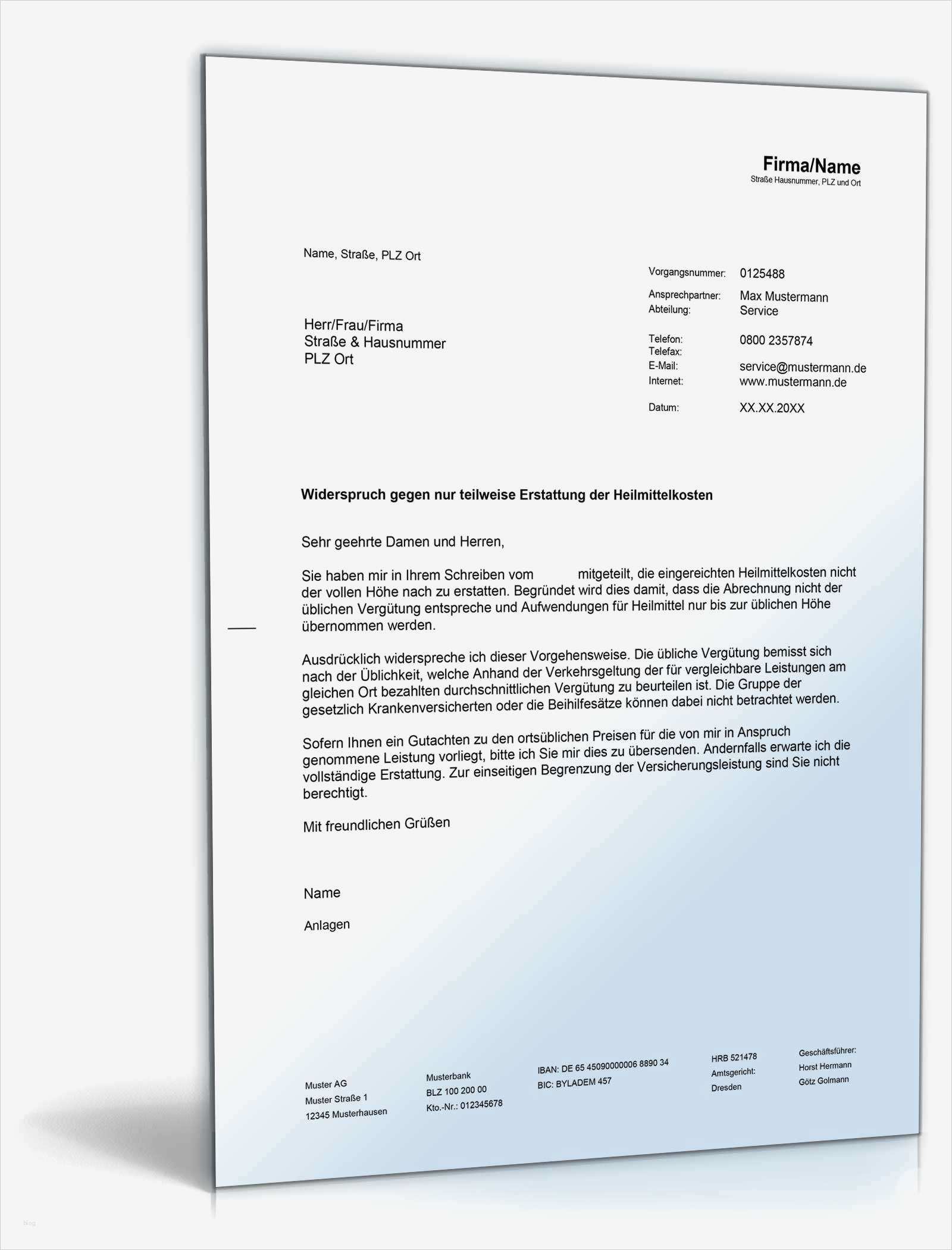 Widerspruch Rechnung Vorlage Kostenlos Angenehm Beliebte Downloads • Musterbriefe Kostenlos