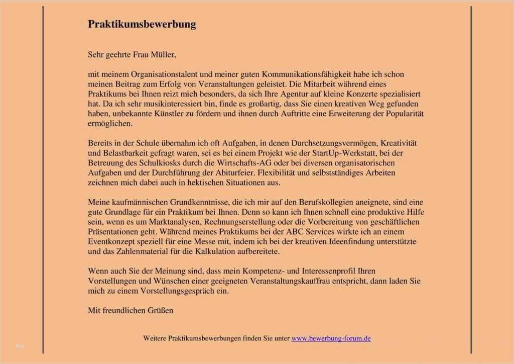 Wie Schreibt Man Einen Wochenbericht Für Ein Praktikum Vorlage Erstaunlich Praktikumsbewerbung Muster Für Jedes Praktikum