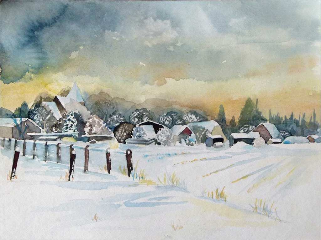 Winterlandschaft Vorlagen Gut sonnenblumen Aquarelle