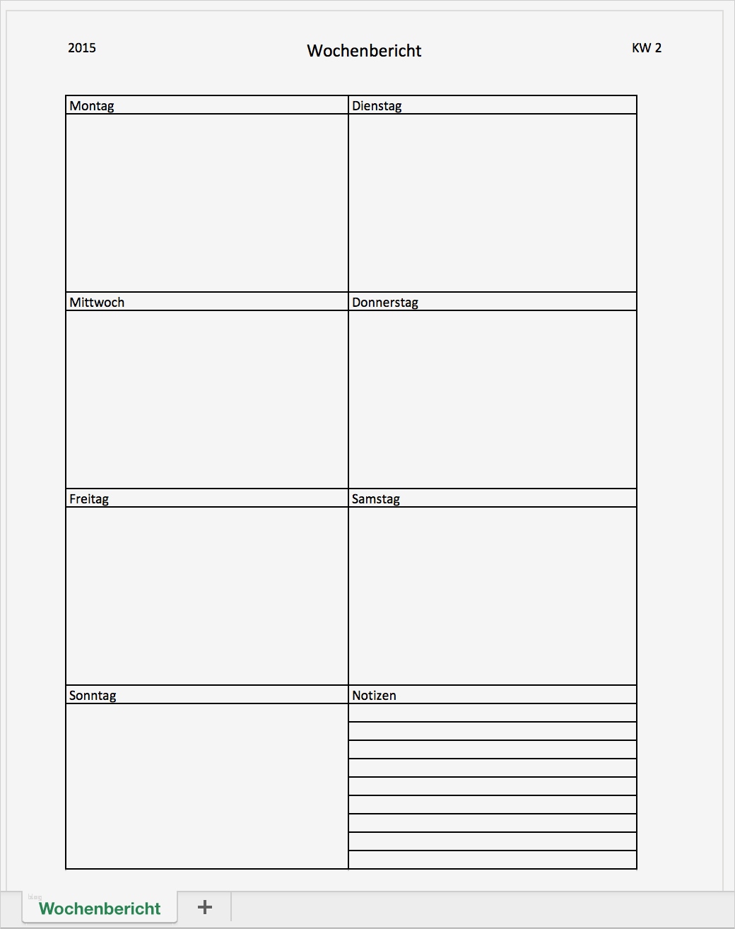 Wochenbericht Vertrieb Vorlage Süß Wochenbericht Mit Excel Kostenlos
