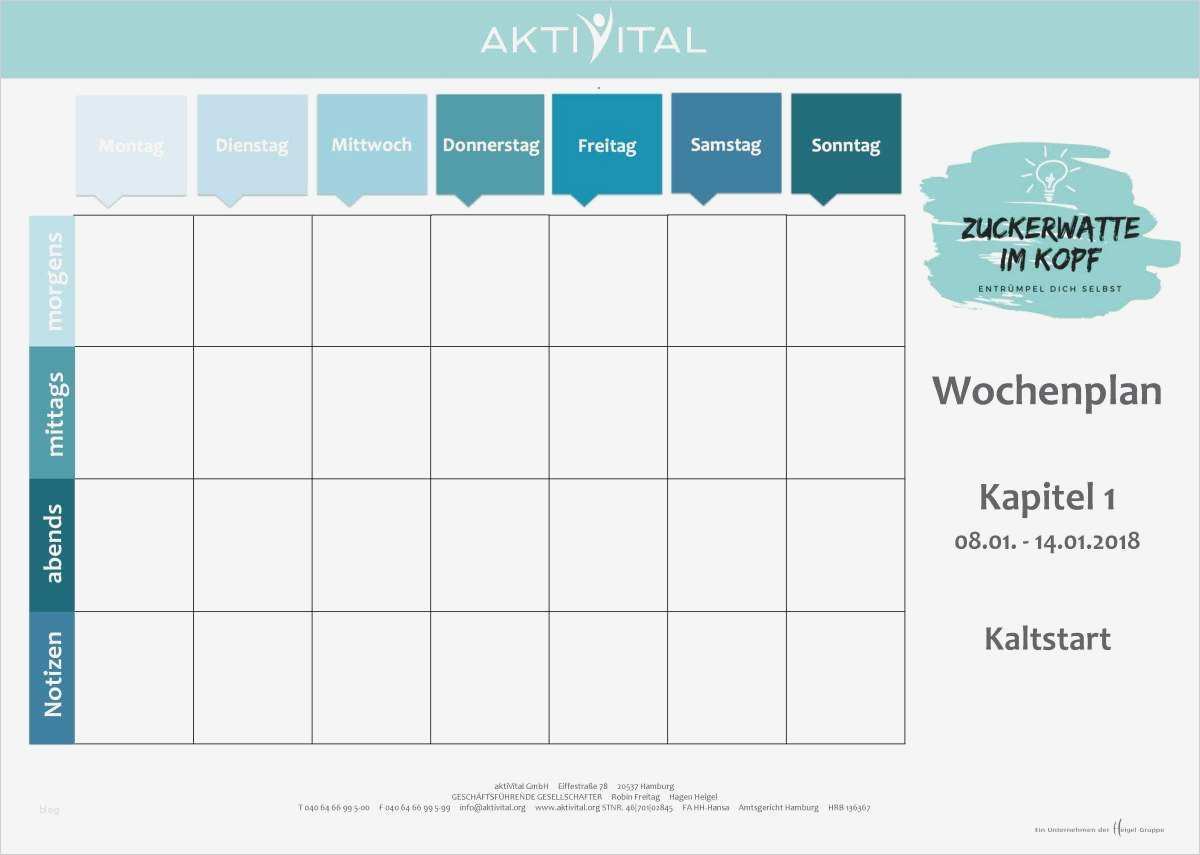 Wochenplan Depression Vorlage Süß Vorlage Wochenplan 1 Kapitel 1 – Download – Online Magazin
