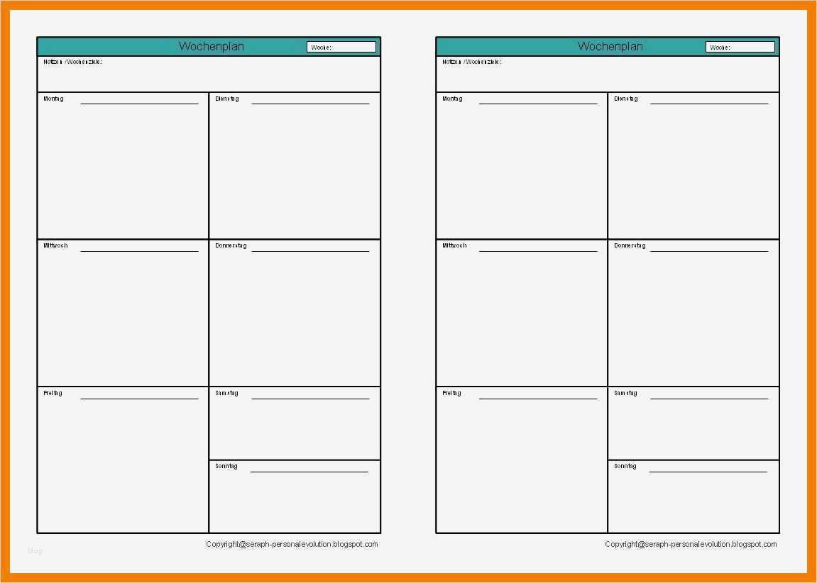 Wochenplan Essen Vorlage Best Of 5 Wochenplanung Vorlage