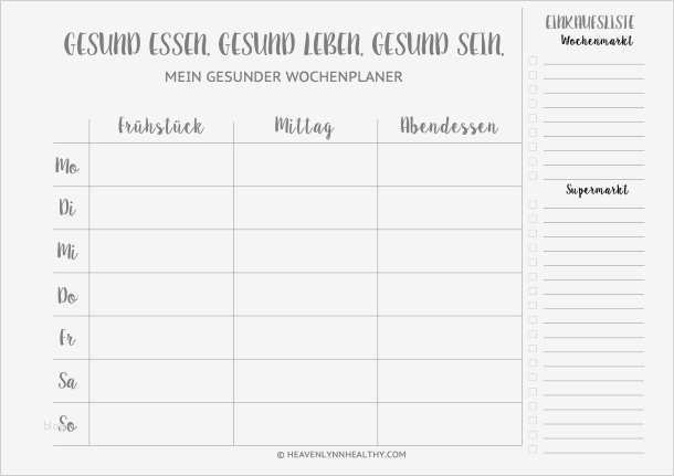 Wochenplan Essen Vorlage Bewundernswert 8 Tipps Für Ein Gesundes Wochenende & Mealplanner Zum