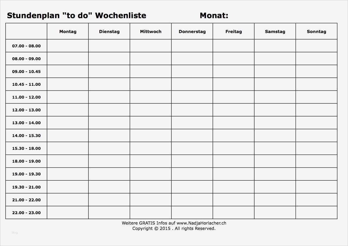 Wochenplan Essen Vorlage Bewundernswert Wochenplan Vorlage
