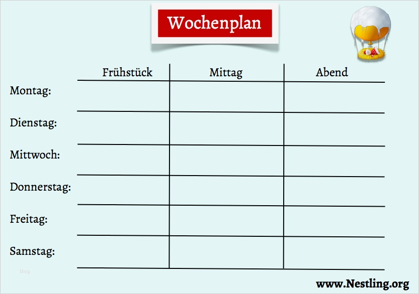 Wochenplan Essen Vorlage Hübsch Wochenplan Für Familiengerichte Nestling