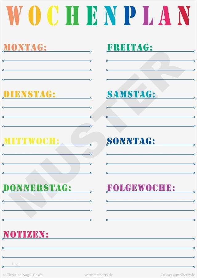 Wochenplan Familie Vorlage Bewundernswert Printable Wochenplan Zum Kostenlosen Download