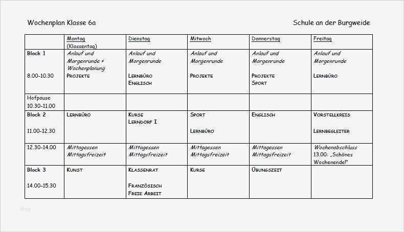 Wochenplan Grundschule Vorlage Erstaunlich Das Arbeitsheft