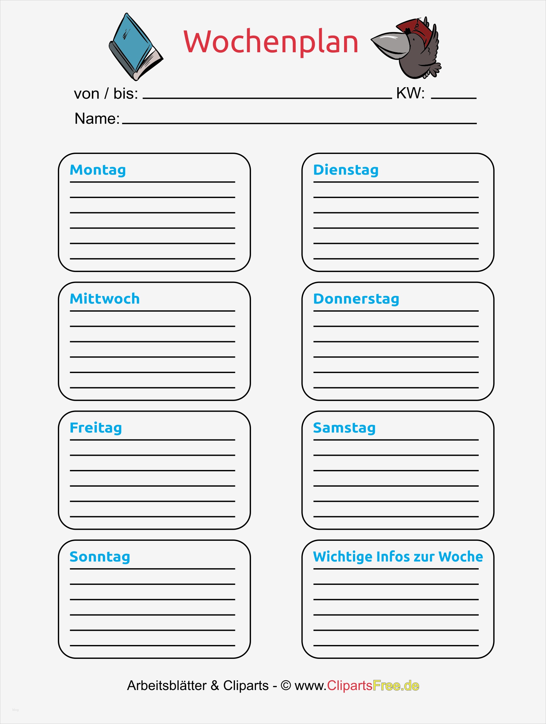 Wochenplan Vorlage Kindergarten Elegant Wochenplan Vorlage Zum Ausdrucken