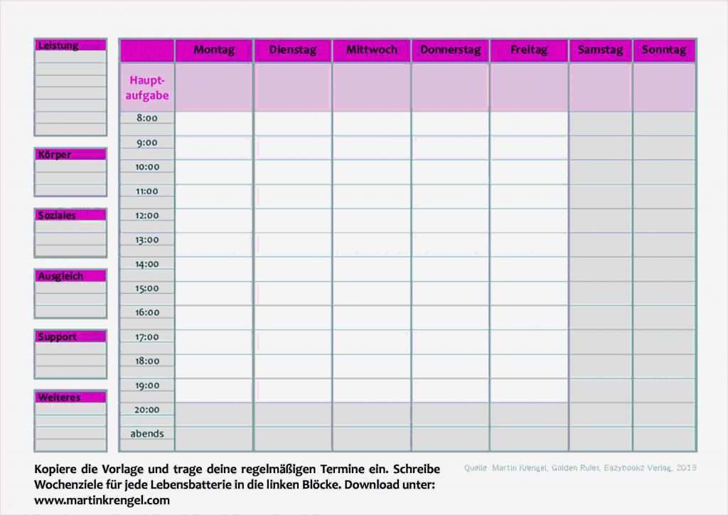 Wochenplan Vorlage Kindergarten Genial Wochenplan Vorlage In Word Und Excel Muster Und Vorlagen – Xua