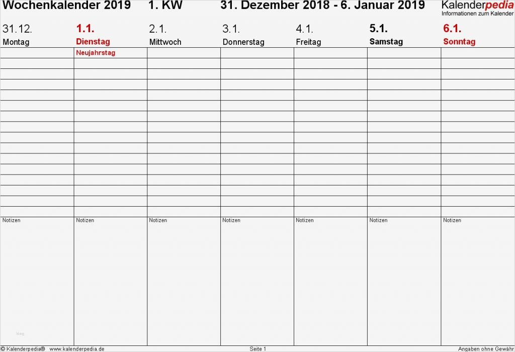 Wochenplan Vorlage Word Schönste Wochenkalender 2019 Als Pdf Vorlagen Zum Ausdrucken