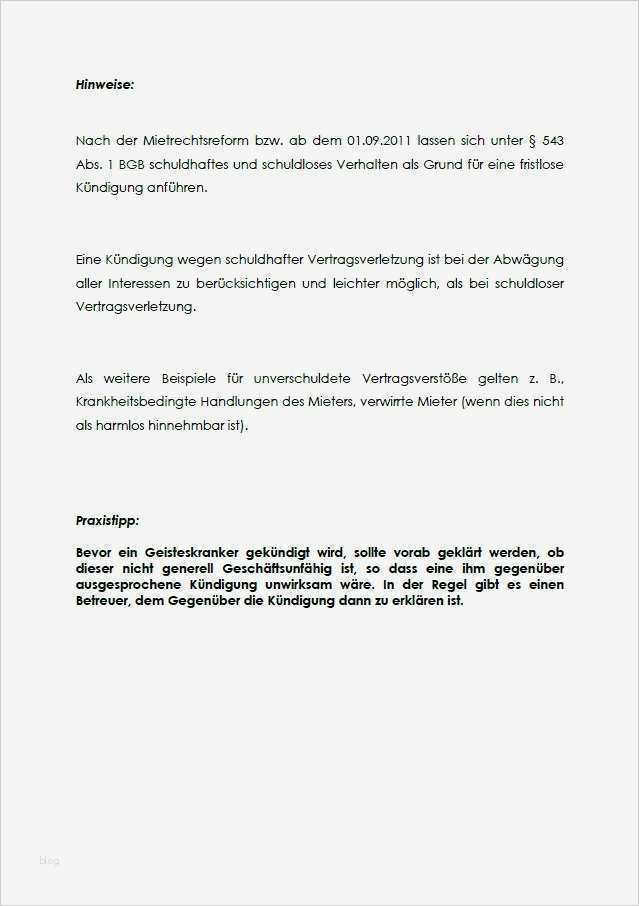 Wohnung Kündigen Wegen Schimmel Vorlage Elegant Kündigung Vermieter Erhebliche Schuldlose Pflichtverletzung