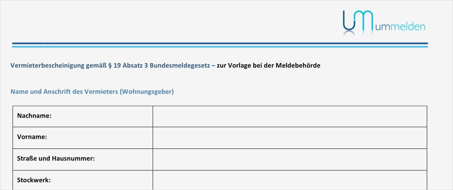 Wohnungsgeberbestätigung Vorlage Erstaunlich Vermieterbescheinigung Pdf Vorlage Bei Einzug