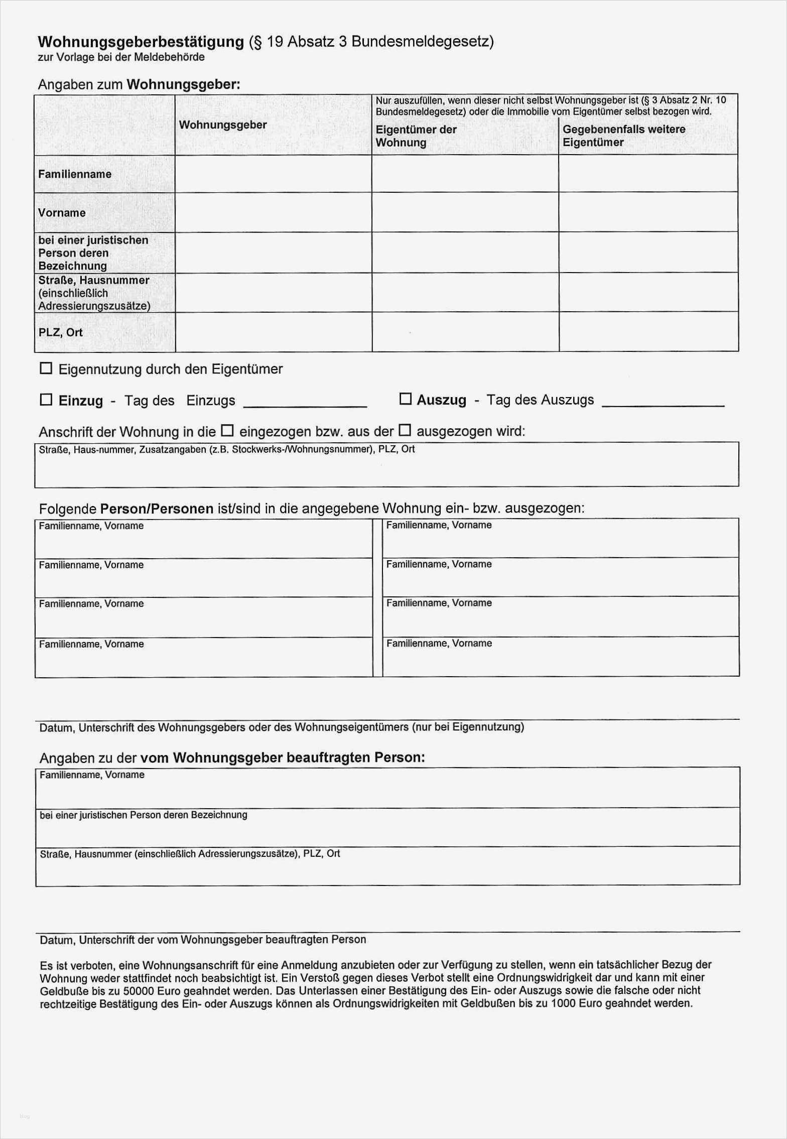 Wohnungsgeberbestätigung Vorlage Genial Bürgerbüro