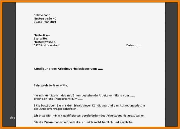 Wohnungskündigung Vorlage Kostenlos Inspiration 10 Kündigung Vorlage Arbeitnehmer