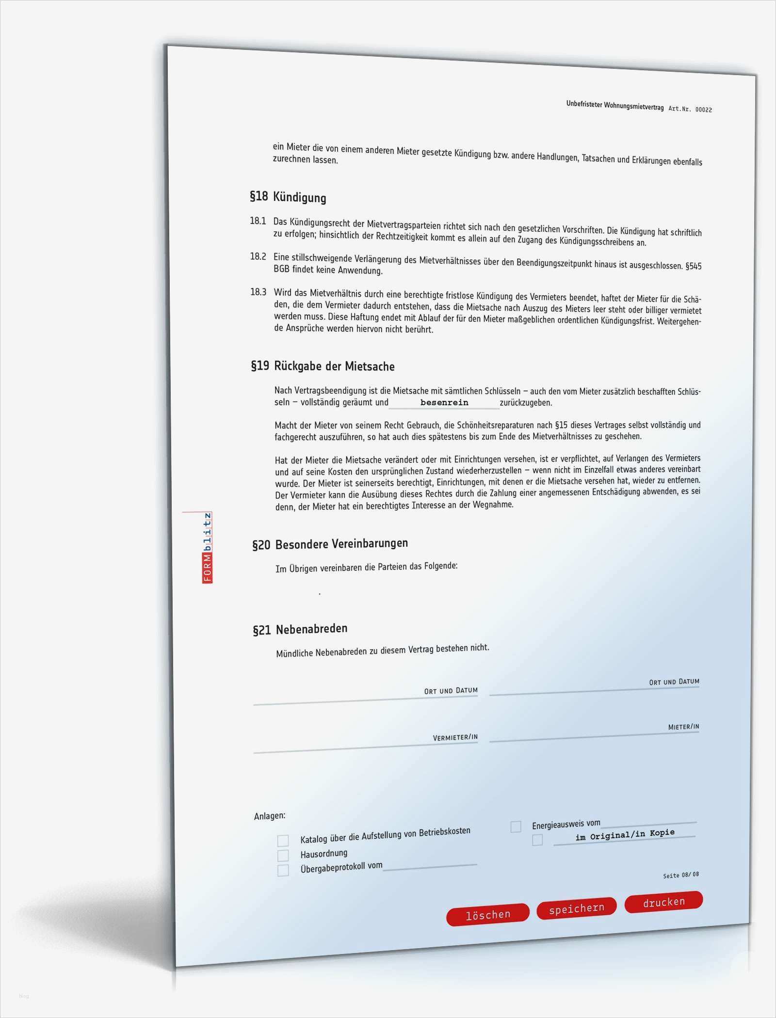 Wohnungsmietvertrag Vorlage Wunderbar Mietvertrag Wohnung Rechtssicheres Muster Zum Download