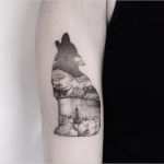 Wolf Tattoo Vorlage Erstaunlich 40 Creative & Unique Landscape Animal Tattoo Designs