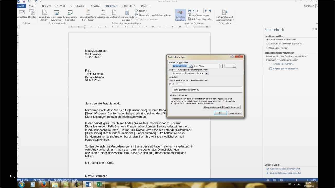 Word 2010 Vorlage Erstellen Neu Word 2010 2013 Serienbrief Erstellen Mit Excel