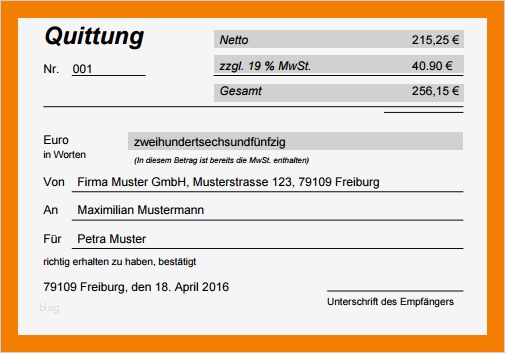 11 quittung erstellen vorlage