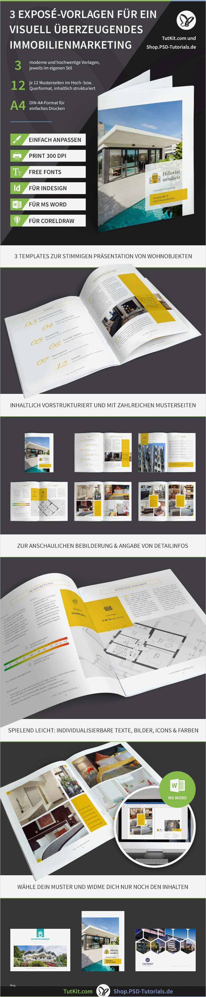 Word Vorlage Expose Neu Exposé Vorlagen Für Immobilien Und Häuser Word Indesign
