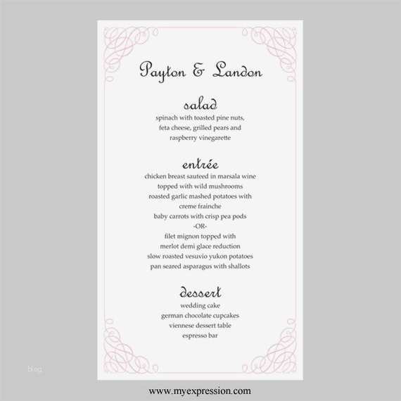 Word Vorlage Hochzeit Süß Ähnliche Artikel Wie Hochzeit Menü Karte Vorlage