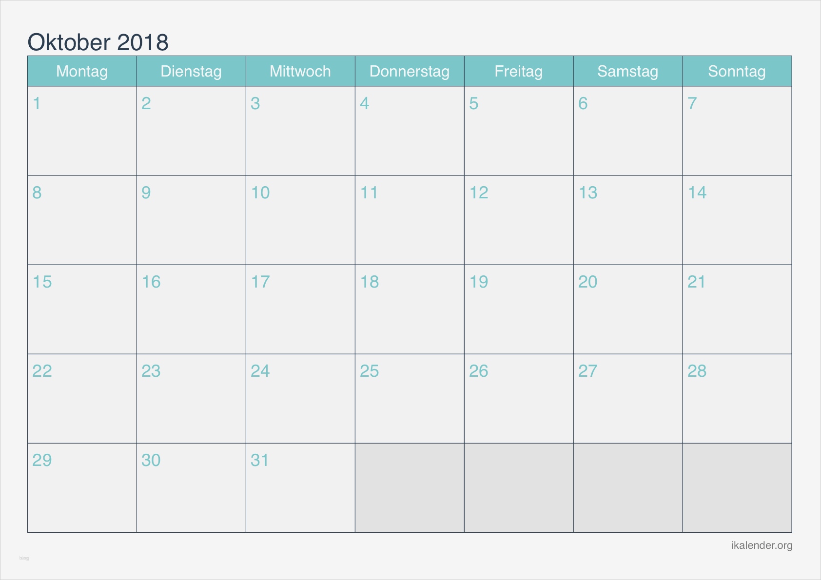 Word Vorlage Kalender 2018 Erstaunlich Kalender Oktober 2018 Zum Ausdrucken Ikalender