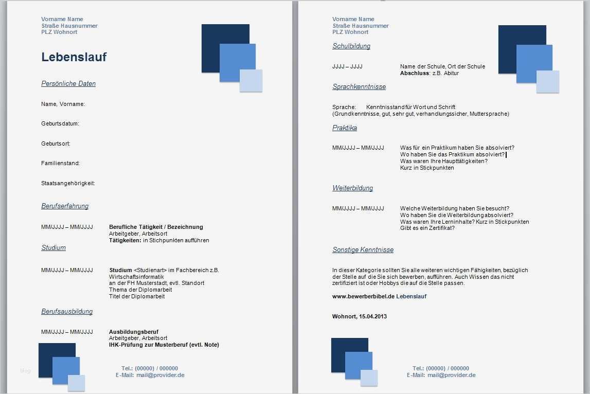 Word Vorlage Lebenslauf Download Schön Lebenslauf Vorlage Muster Beispiel En Kostenlos