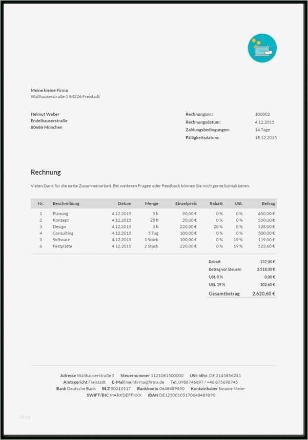 Word Vorlage Rechnung Erstellen Genial Rechnungen Erstellen Word Line Rechnun Rechnung
