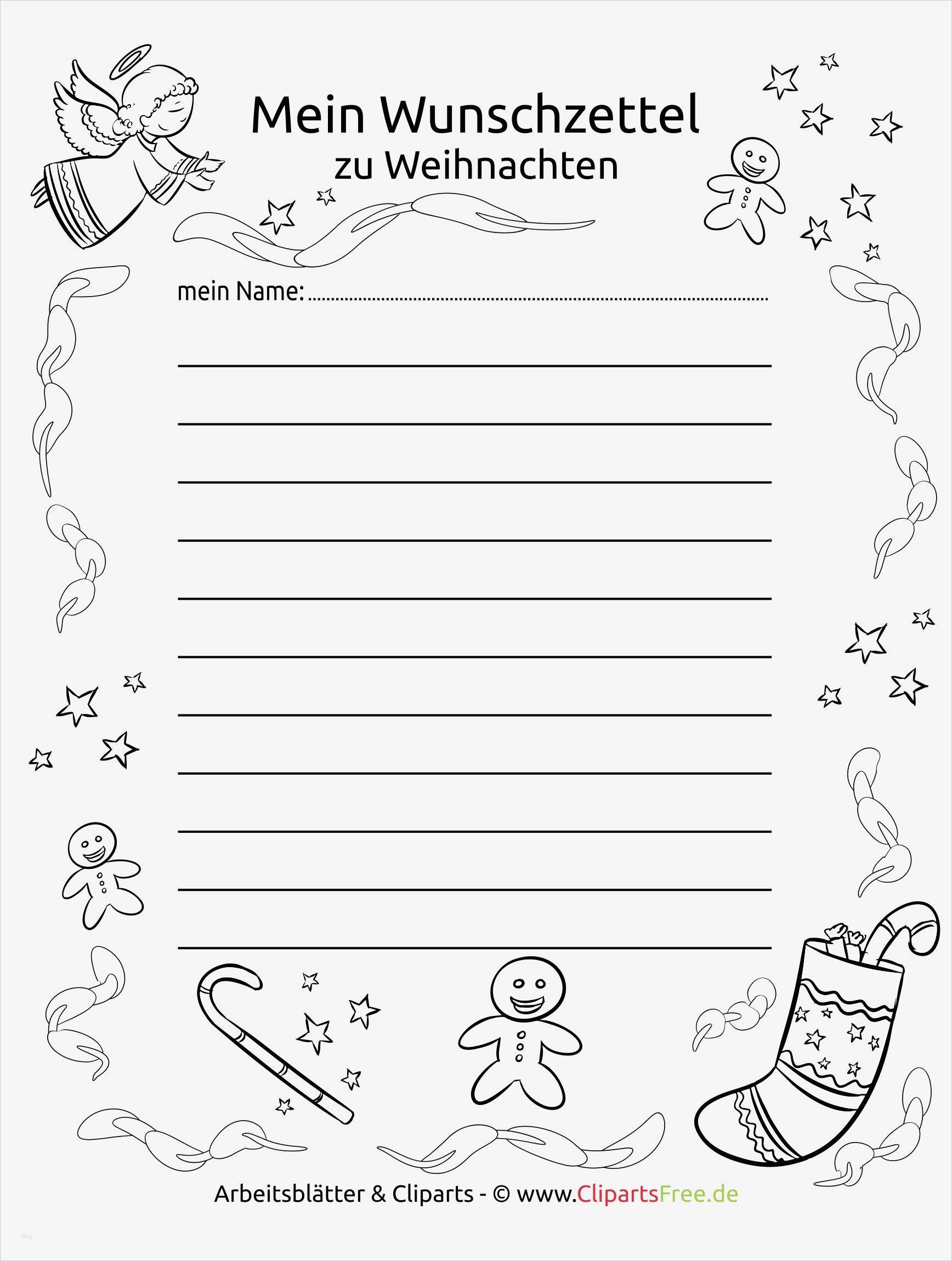 Wunschliste Weihnachten Vorlage Genial Kostenlose Wunschzettel Zum Ausdrucken Zu Weihnachten