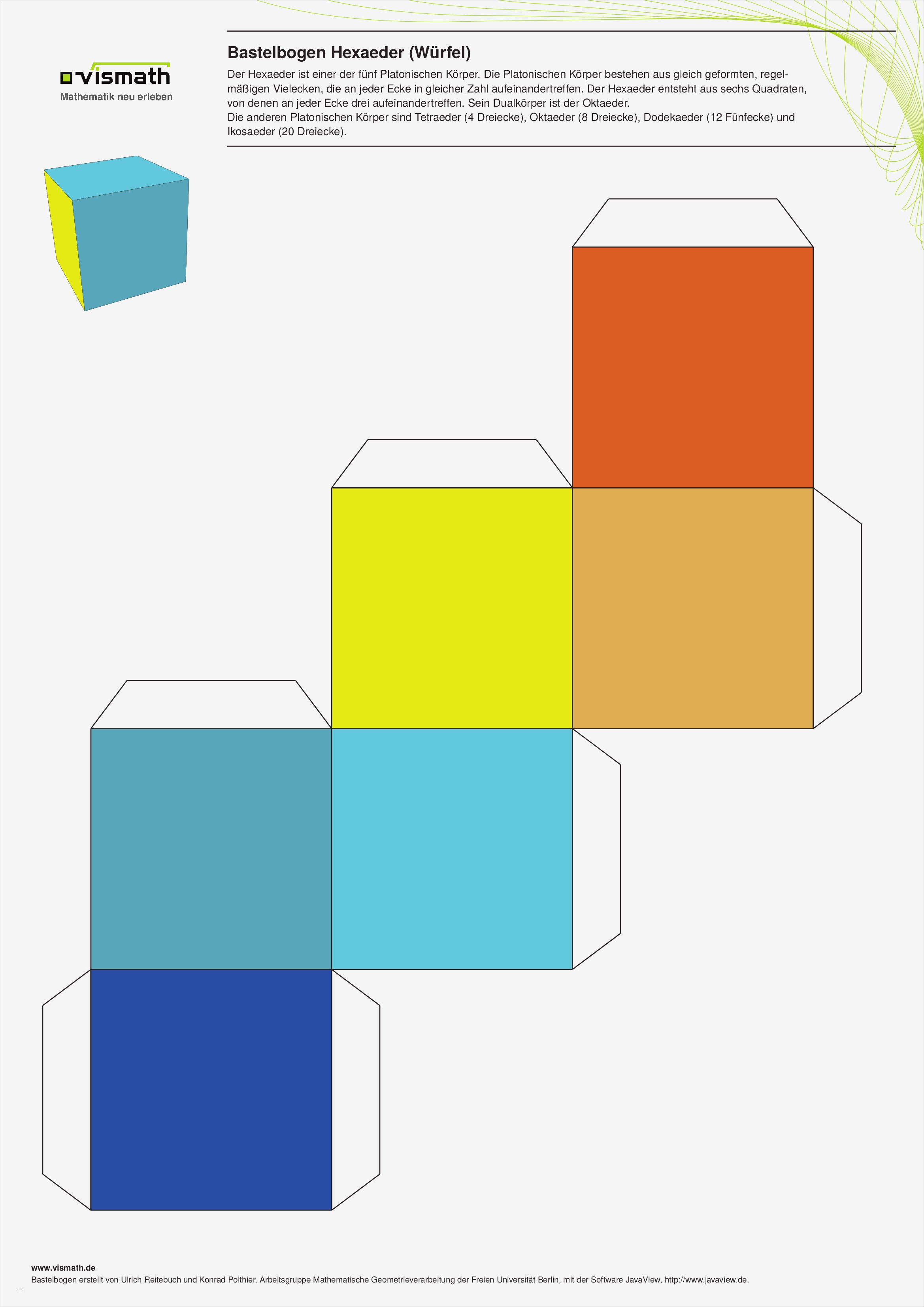 Würfel Aus Papier Basteln Vorlage Erstaunlich Platonische Körper Basteln Ein Set Mit Fünf Bastelbögen