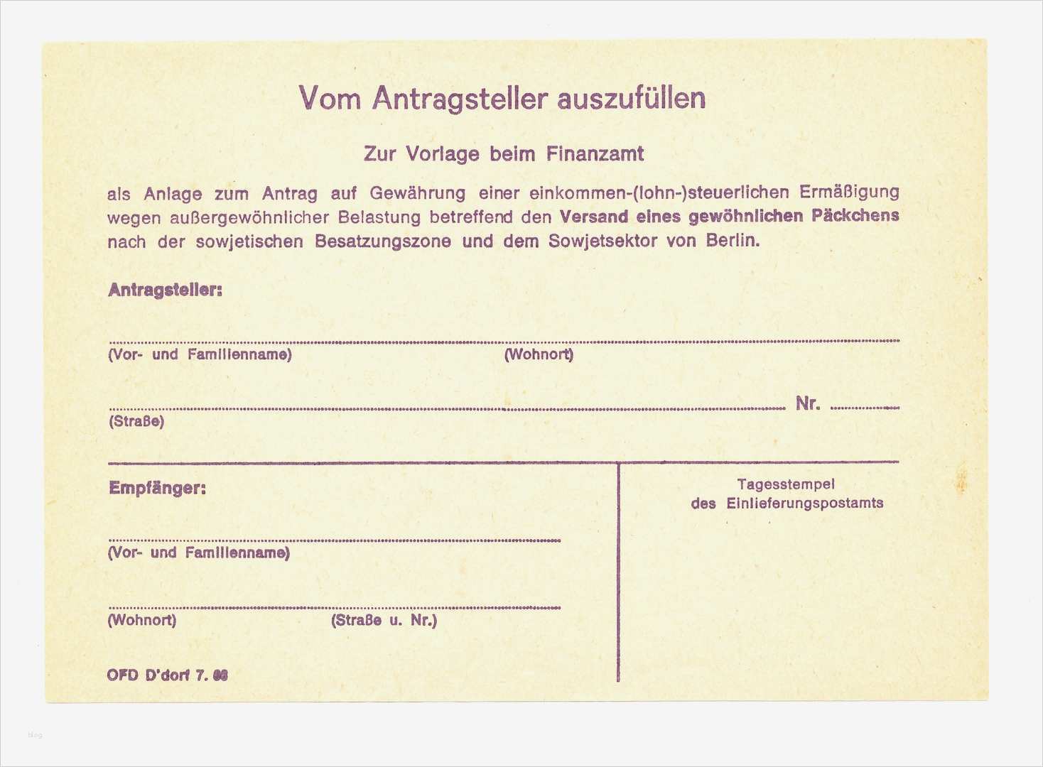 Antrag auf Einreise in DDR
