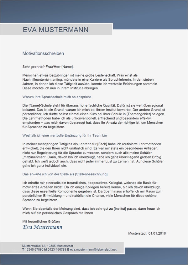 Xing Bewerbung Vorlage Angenehm Motivationsschreiben Muster Tabellarischer Lebenslauf