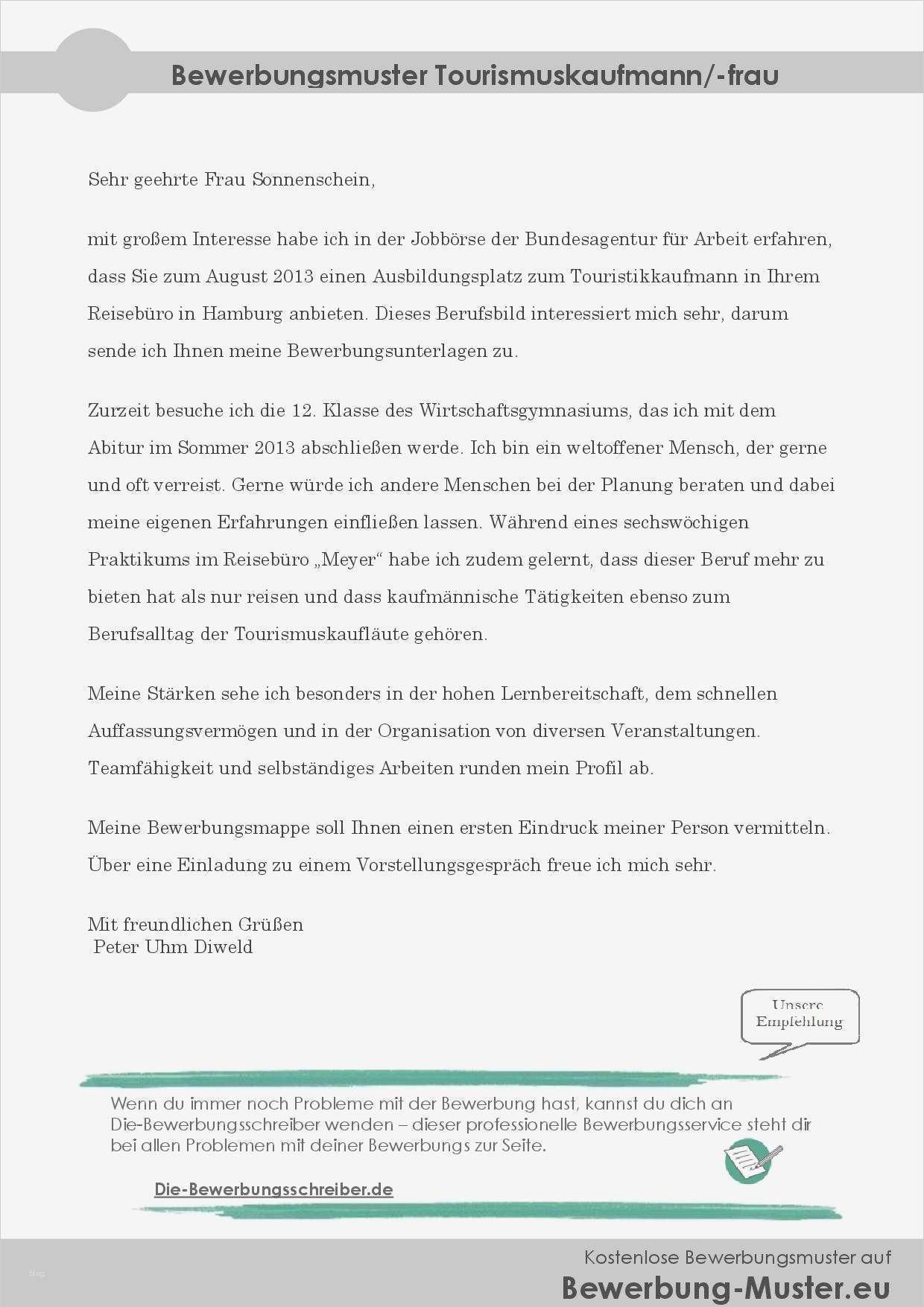 Xing Bewerbung Vorlage Schönste Kostenlose Bewerbungsvorlage tourismuskaufmann Frau