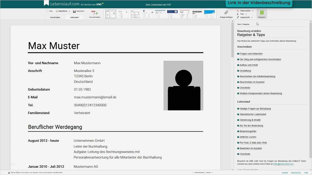 Lebenslauf schreiben und gestalten Bewerbungstext