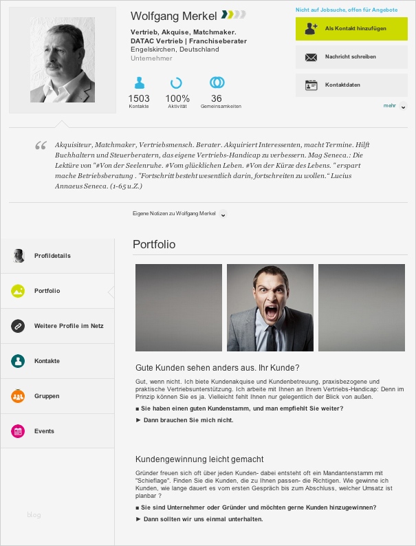 Xing Kündigung Vorlage Einzigartig Xing Profil Portfolio Beispiel Für Eine Gute Provokation
