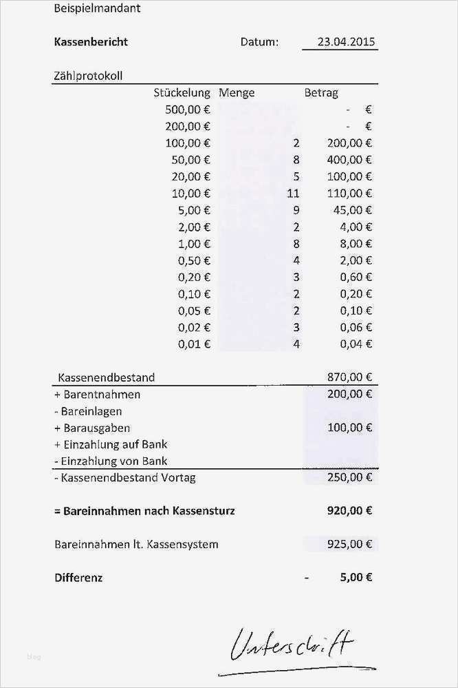 Zählprotokoll Vorlage Erstaunlich Kassenführung Der Buchhalter E V