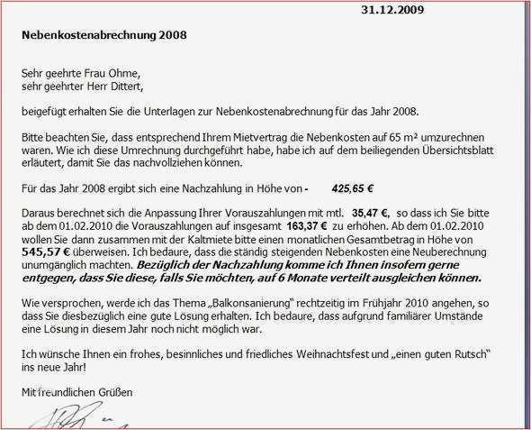 Zahlungserinnerung Miete Vorlage Cool Benachrichtigung Nebenkostenabrechnung Mietrecht