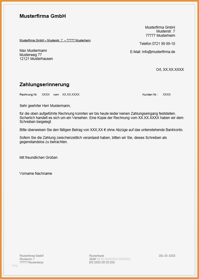 6 zahlungserinnerung vorlage