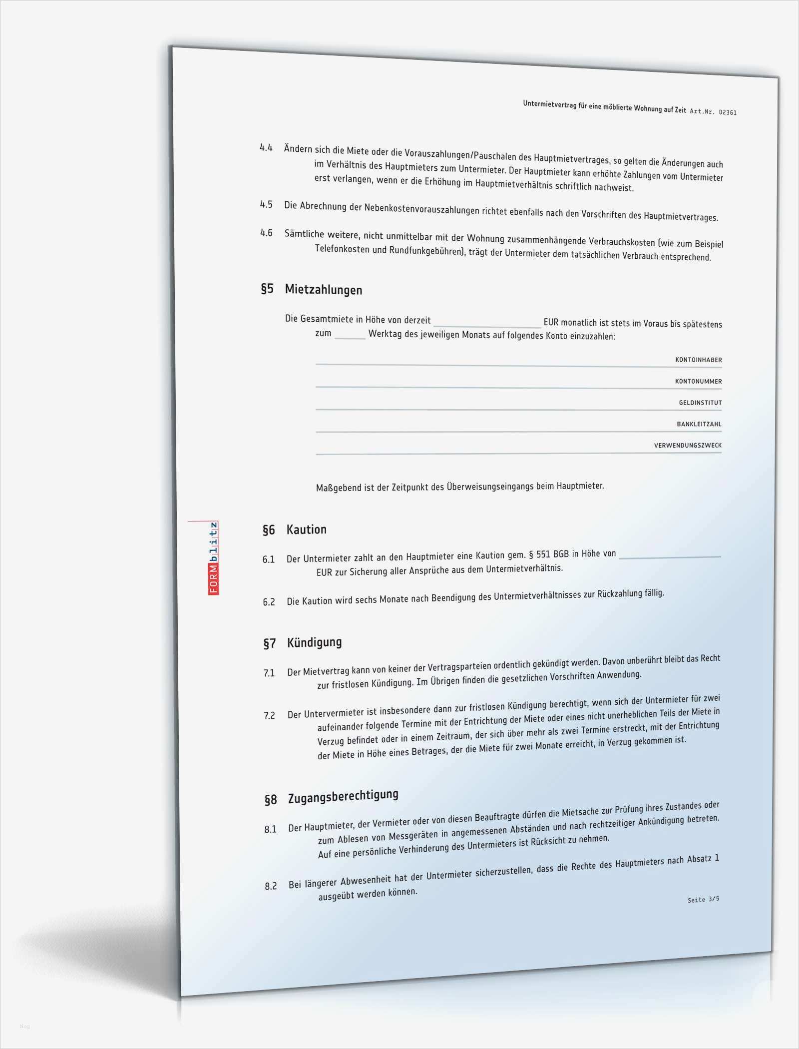 48 Wunderbar Zeitmietvertrag Vorlage Foto 2 Befristeter Untermietvertrag möblierte Wohnung Muster
