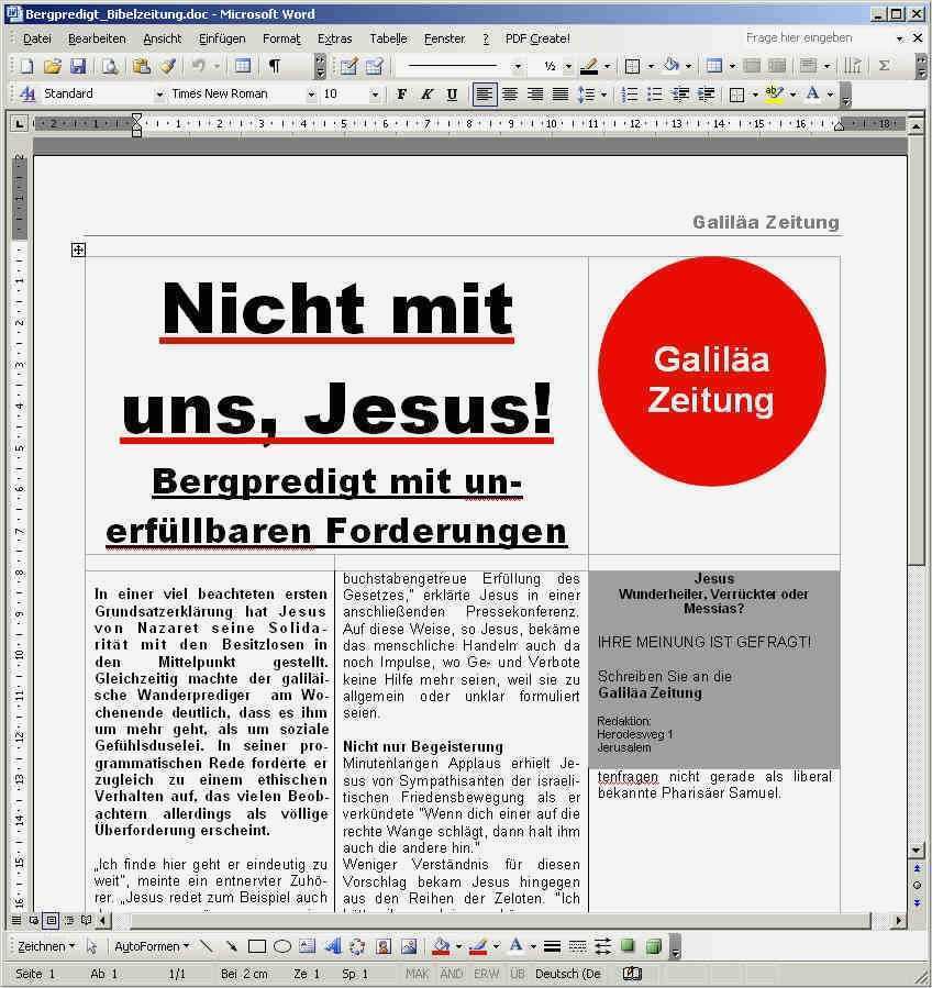 Zeitung Vorlage Word Schön Bibelzeitung