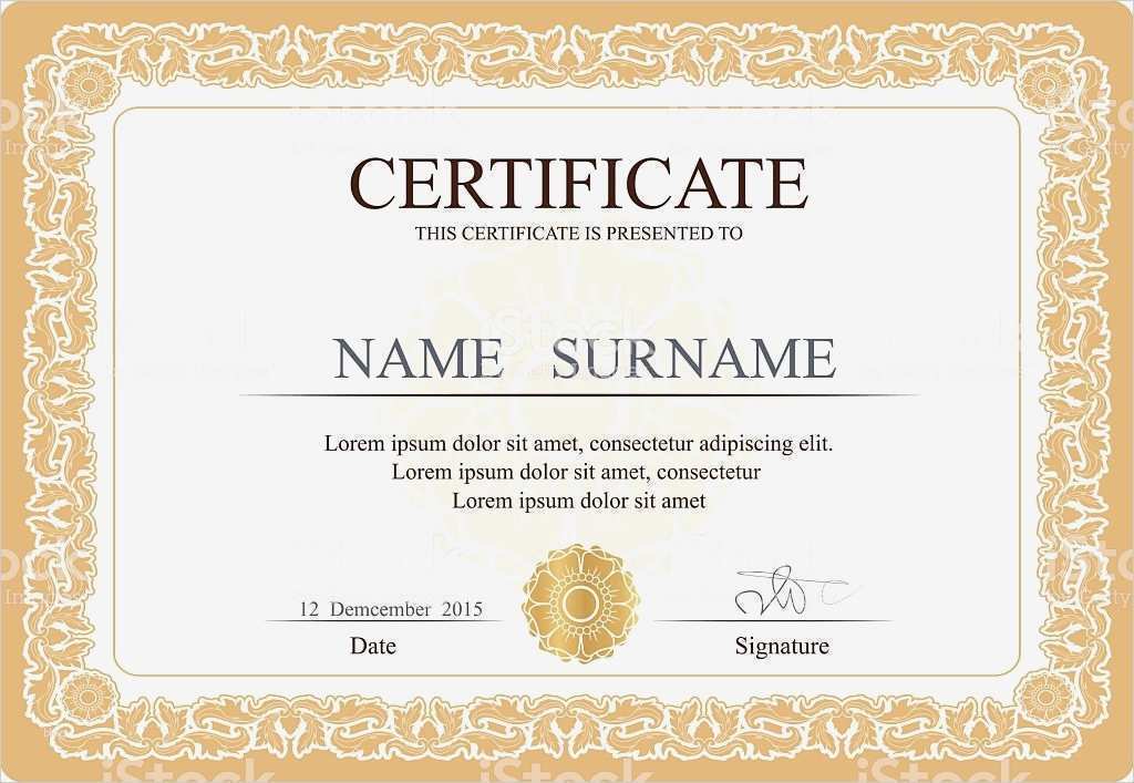 Zertifikat Vorlage Angenehm Zertifikat Diplom Der Fertigstellung Designvorlage Stock