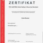 Zertifikat Vorlage Erstaunlich Hotel Safety & Security – TÜv Austria