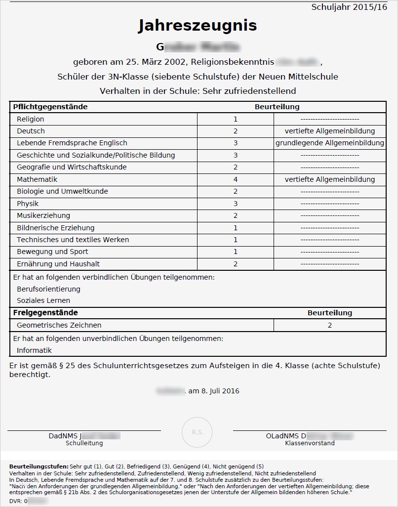 Zeugnis Vorlage Fabelhaft Zeugnis Nms Klasse Schulleiterinnen Service Wiki