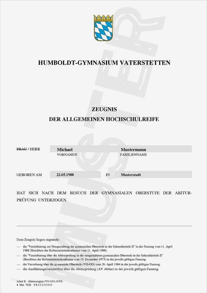 Zeugnis Vorlage Pdf Fabelhaft Abiturzeugnisse Einfach Online Kaufen