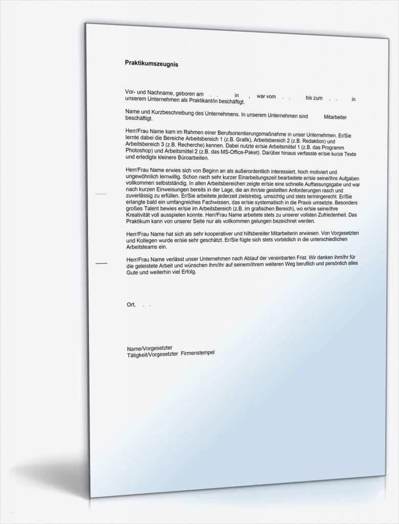 46 Bewundernswert Zeugnis Vorlage Pdf Galerie 1 Zeugnis Vorlage Pdf Süß Praktikumszeugnis Sehr Gut Editierbares Muster Als Pdf & Doc